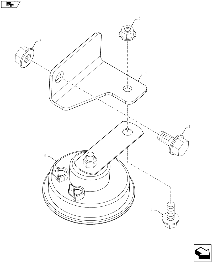 Схема запчастей Case TR270 - (55.408.AG) - HORN (55) - ELECTRICAL SYSTEMS