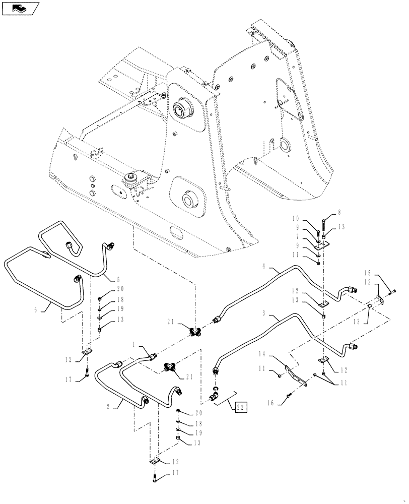 Схема запчастей Case 570NXT - (35.723.AC[01]) - 2 SPOOL LOADER VALVE LINES (35) - HYDRAULIC SYSTEMS