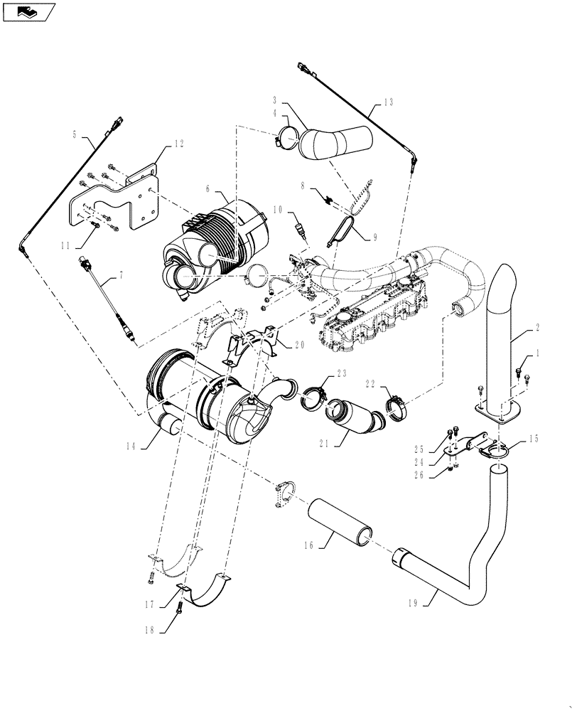 Схема запчастей Case TV380 - (10.254.03[01]) - INTAKE AND EXHAUST TIER 4 (10) - ENGINE