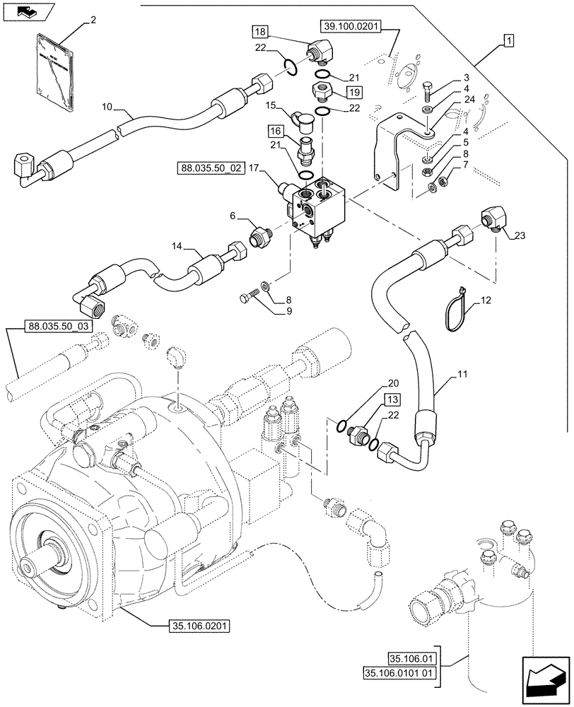 Схема запчастей Case 580SN - (88.035.50[01]) - DIA KIT, POWER LIFT (88) - ACCESSORIES