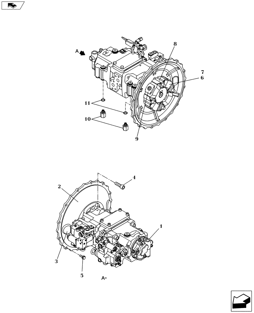 Схема запчастей Case CX160C - (35.106.AD[01]) - HYDRAULIC PUMP - STANDARD (35) - HYDRAULIC SYSTEMS