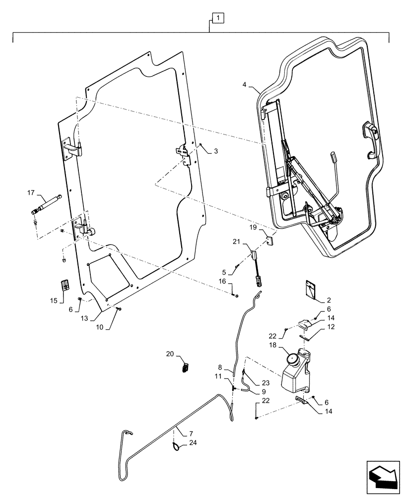 Схема запчастей Case SR220 - (88.090.04) - DIA KIT, DEMO FRONT DOOR (88) - ACCESSORIES