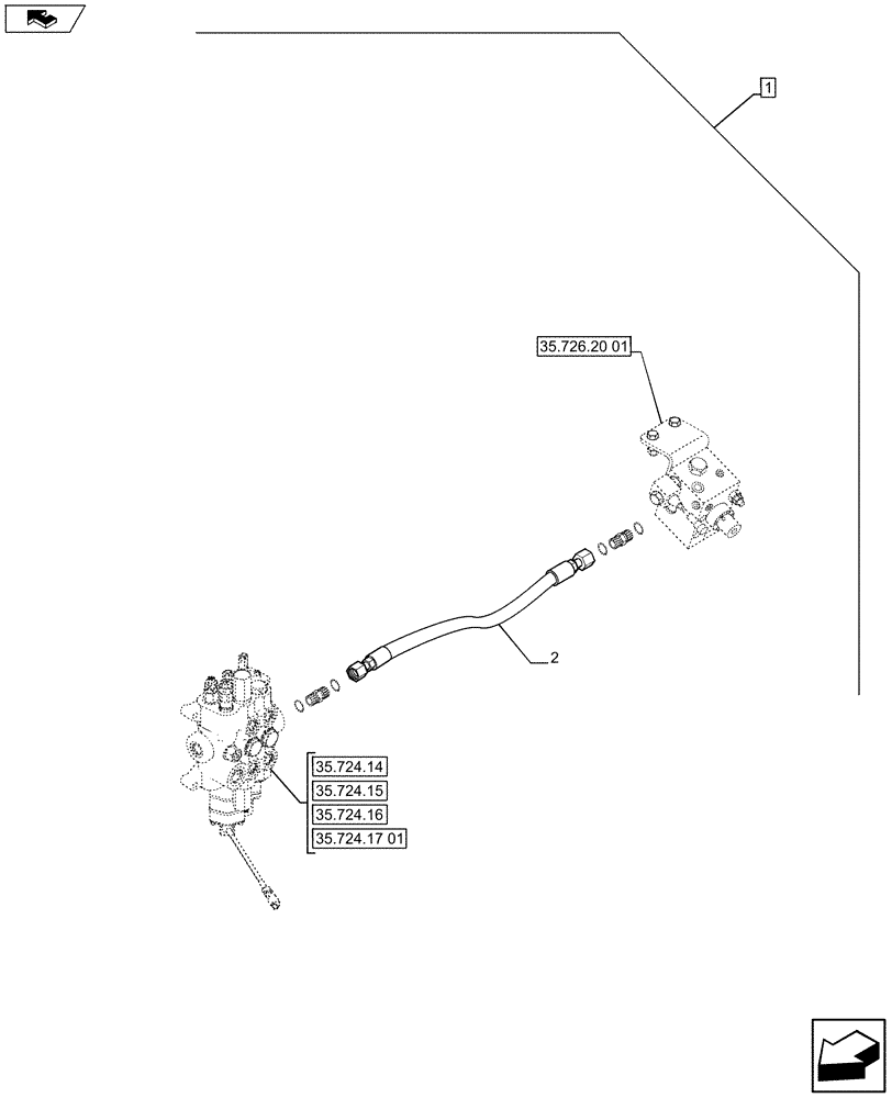 Схема запчастей Case 580SN WT - (88.035.64[05]) - DIA KIT, UNI DIR. MECHANICAL CONTROL, EXTENDABLE HOE (88) - ACCESSORIES