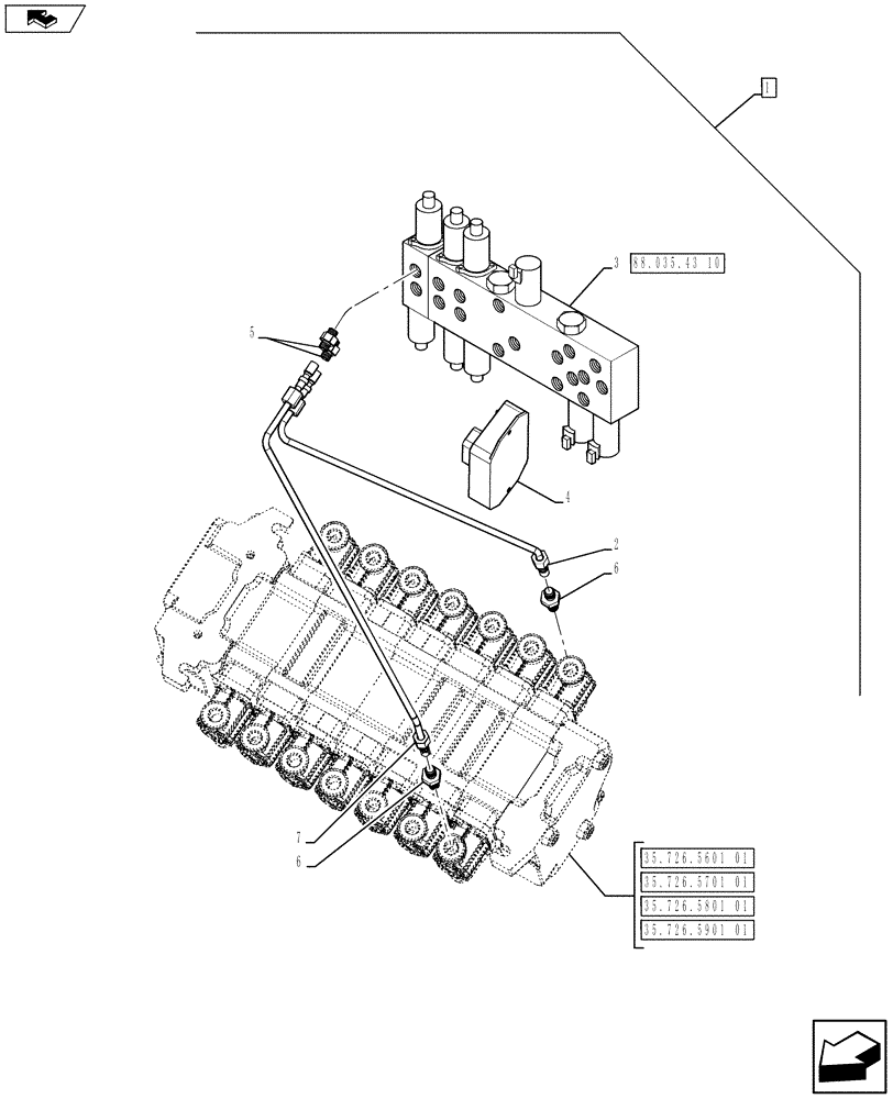 Схема запчастей Case 580SN - (88.035.43[09]) - DIA KIT, NO AUX TO COMBO, STANDARD, PILOT CONTROLS (88) - ACCESSORIES