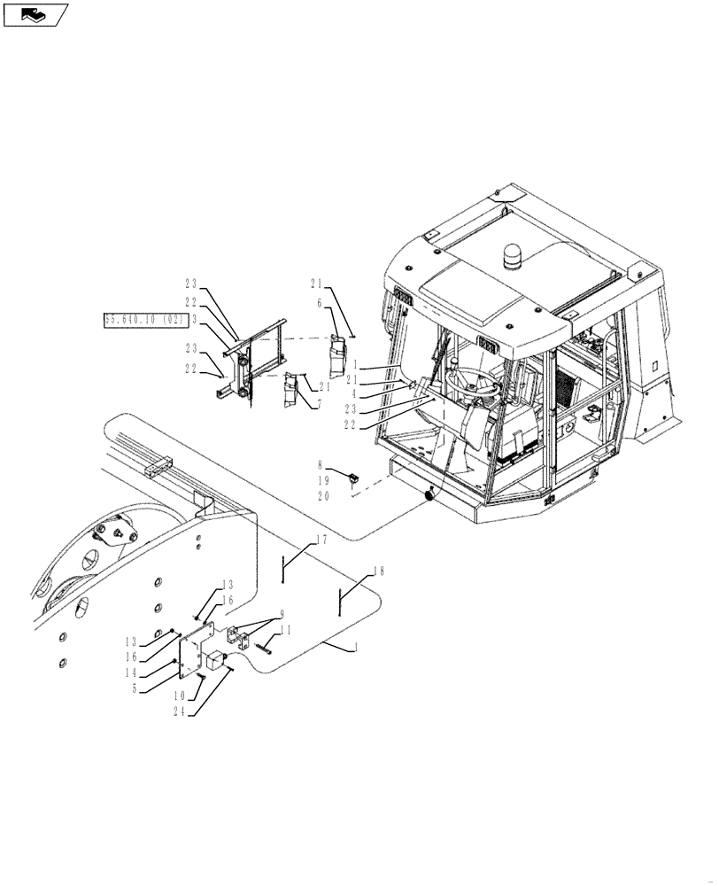 Схема запчастей Case SV212 - (55.640.10[02]) - METER INSTALLATION W/PRINTER - ASN NANTC2082 (55) - ELECTRICAL SYSTEMS