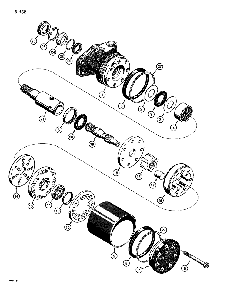 Схема запчастей Case CASE - (8-152) - HYDRA-BORER MOTOR (08) - HYDRAULICS