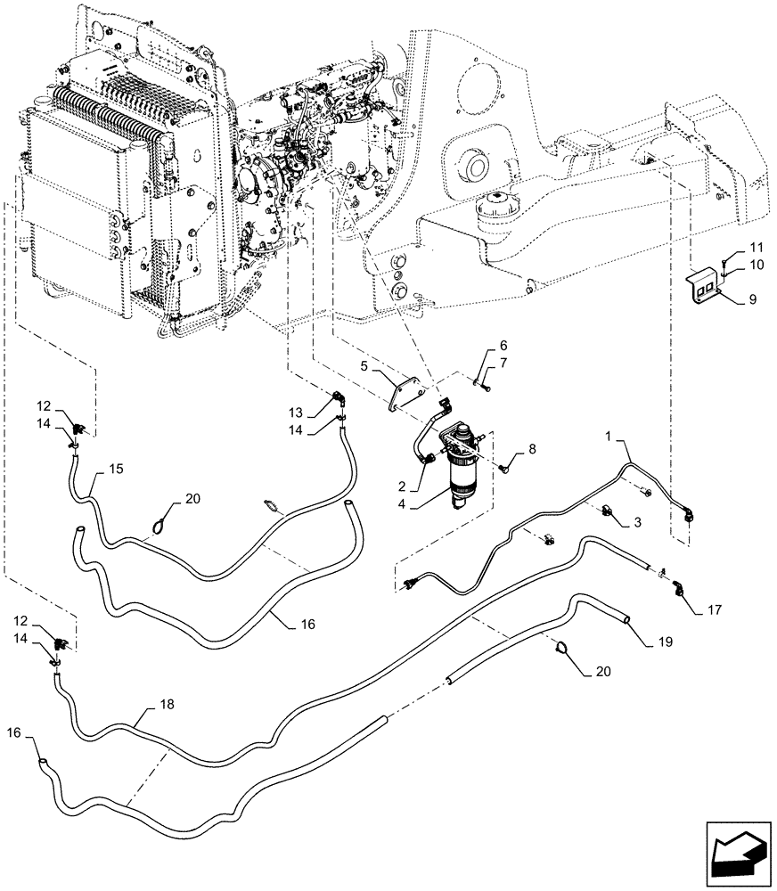 Схема запчастей Case 570NXT - (10.216.BA) - FUEL LINES (10) - ENGINE