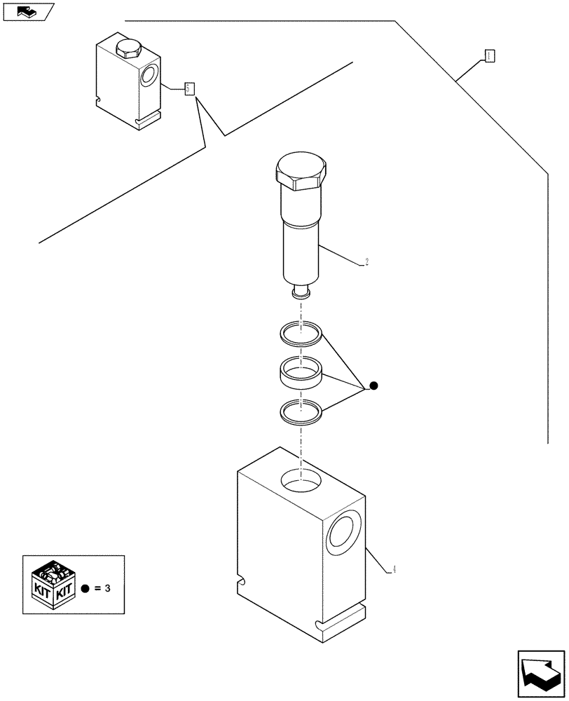 Схема запчастей Case 590SN - (88.035.44[02]) - DIA KIT, NO AUX TO COMBO, EXTENDABLE HOE, PILOT CONTROLS (88) - ACCESSORIES