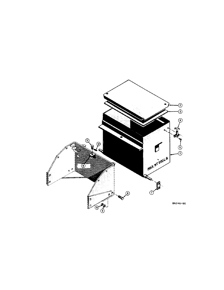 Схема запчастей Case 320 - (84[1]) - 900 LB. WEIGHT BOX (TRACTOR WITH BACKHOE REMOVED) (00) - COMPLETE MACHINE