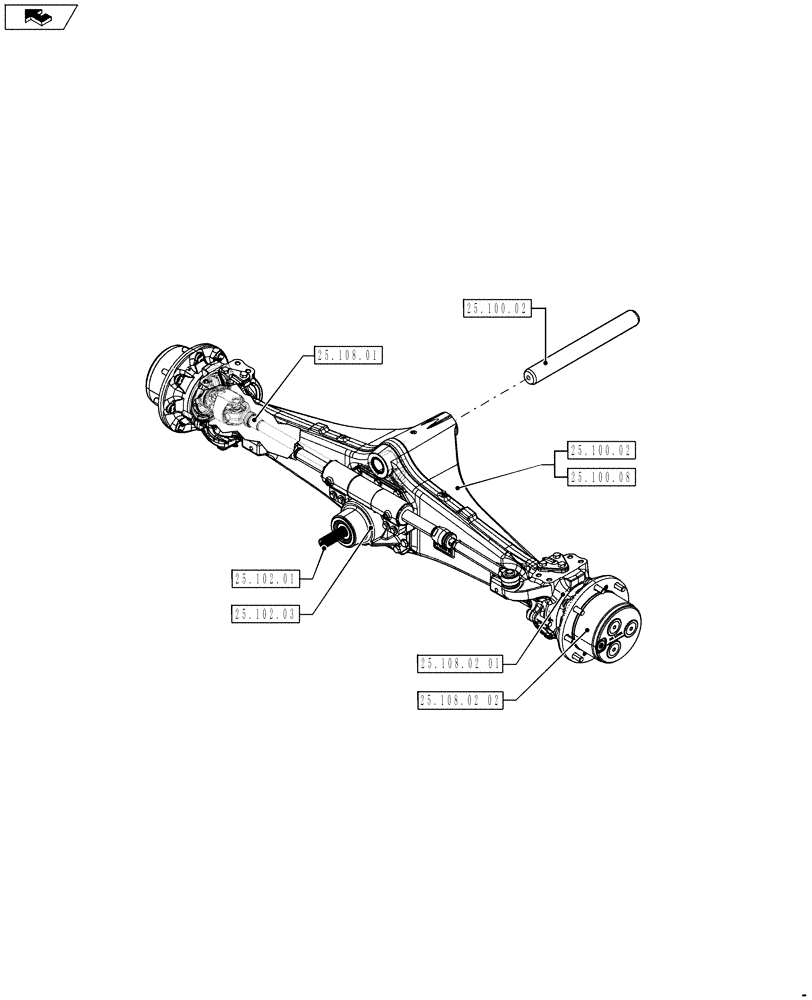 Схема запчастей Case 590SN - (00.000.25[01]) - PICTORIAL INDEX - FRONT MECHANICAL DRIVE (00) - GENERAL & PICTORIAL INDEX