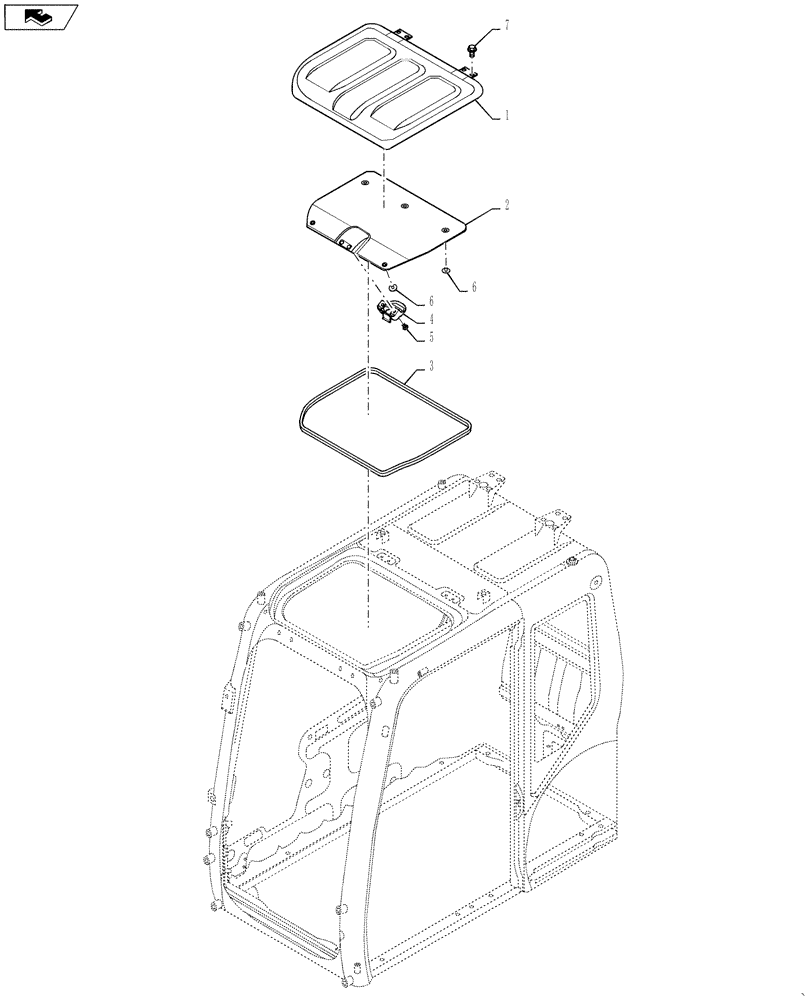 Схема запчастей Case CX210B - (09-30) - CAB - METAL HATCH (13) - CHASSIS/ATTACHMENTS