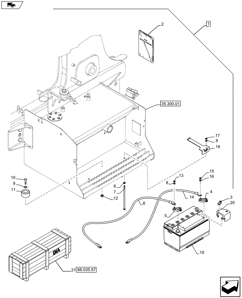 Схема запчастей Case 590SN - (88.055.08[01]) - DIA KIT, COLD START AID, MECH (88) - ACCESSORIES