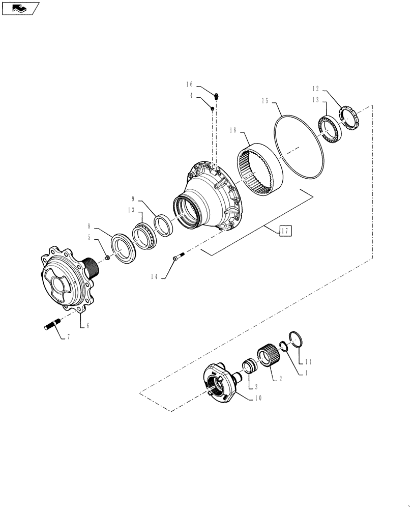 Схема запчастей Case 570NXT - (27.120.AF) - REAR AXLE FINAL DRIVE PLANETARY (27) - REAR AXLE SYSTEM