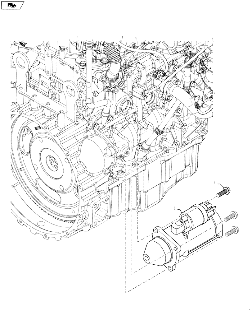 Схема запчастей Case 570NXT - (55.201.AE) - ENGINE STARTER (55) - ELECTRICAL SYSTEMS