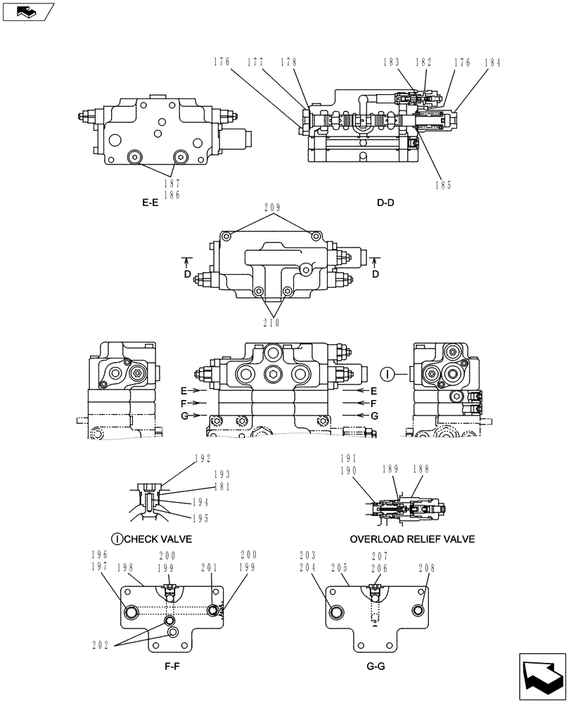 Схема запчастей Case CX160C - (35.359.AB[05]) - CONTROL VALVE - OPTIONAL (35) - HYDRAULIC SYSTEMS