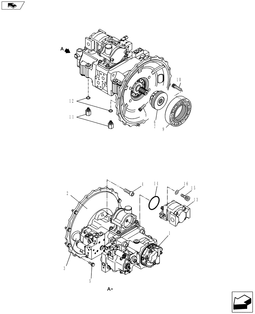 Схема запчастей Case CX130B - (08-04A) - HYDRAULIC PUMP, COUPLING (08) - HYDRAULICS