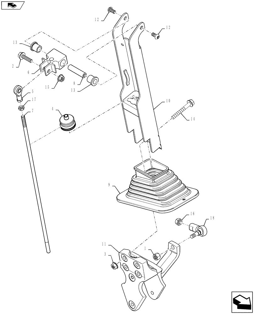 Схема запчастей Case SR210 - (55.512.CL[02]) - RH SUB HANDLE, HAND CONTROLS (55) - ELECTRICAL SYSTEMS