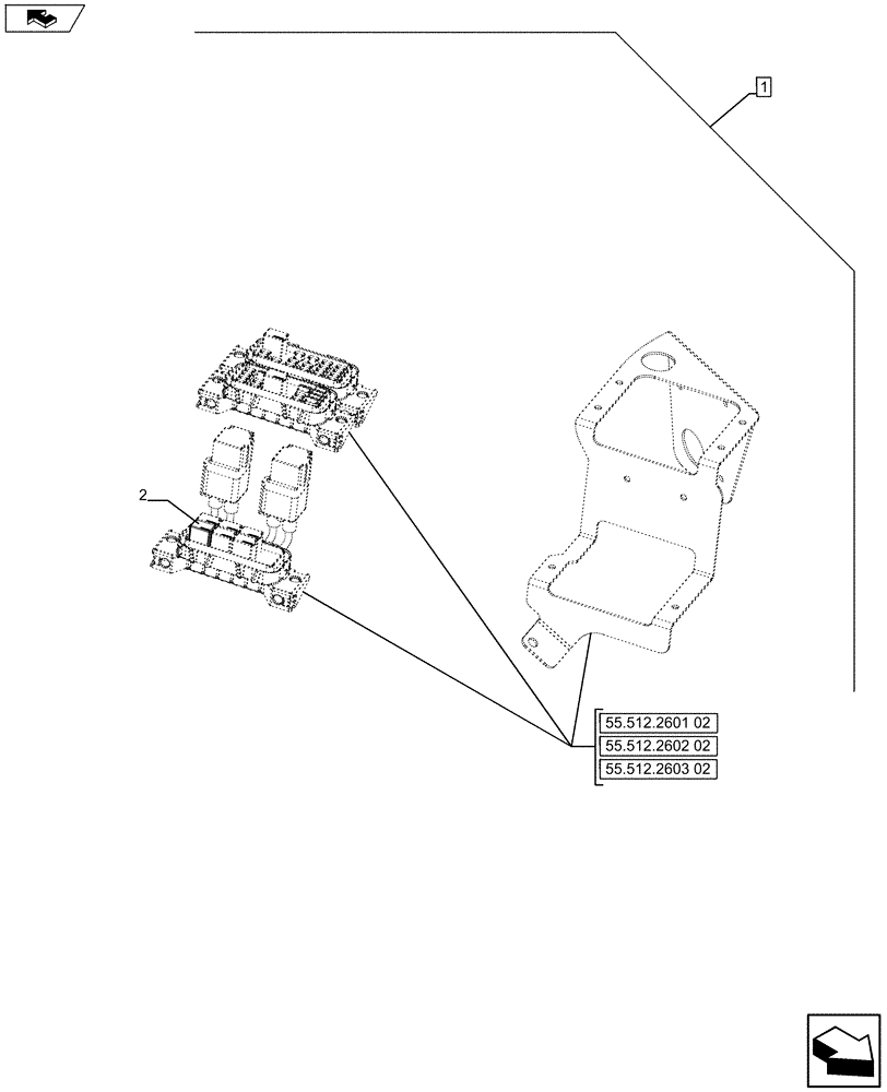 Схема запчастей Case 580SN - (88.035.48[05]) - DIA KIT, AUTO RIDE CONTROL, POWERSHIFT D9008 (88) - ACCESSORIES