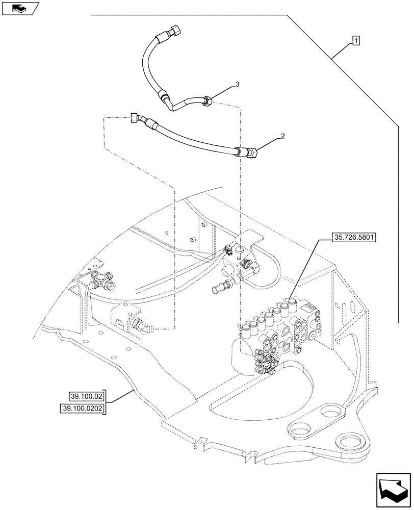 Схема запчастей Case 590SN - (88.035.55[02]) - DIA KIT, UNI-AUX TO COMBO, STD, POWER CONTROL (88) - ACCESSORIES