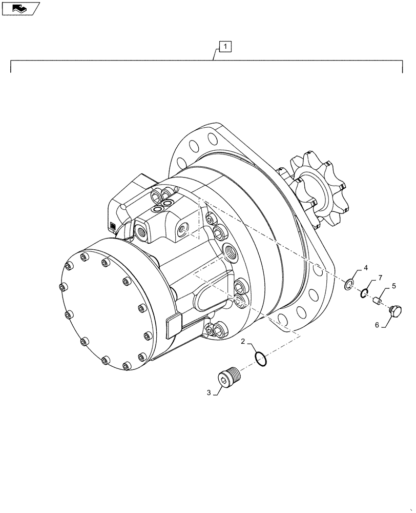 Схема запчастей Case SR220 - (35.353.AD[04]) - 2 SPEED DRIVE MOTOR (35) - HYDRAULIC SYSTEMS