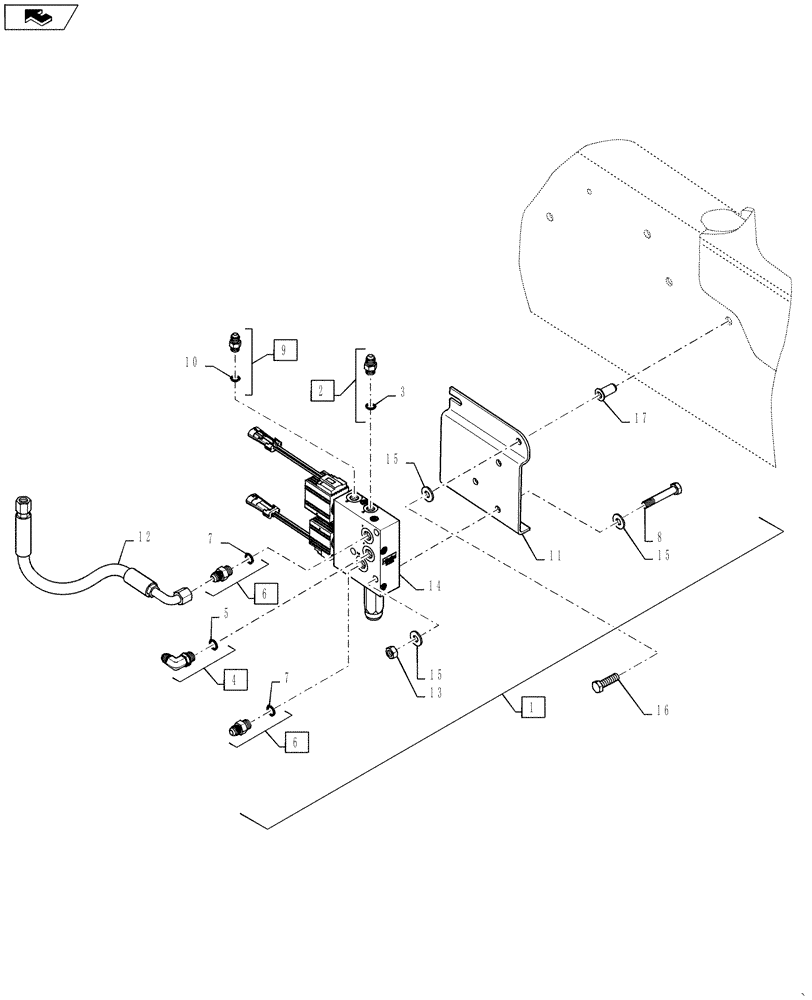 Схема запчастей Case 570NXT - (35.723.AG) - FRONT LOADER COUPLER VALVE (35) - HYDRAULIC SYSTEMS