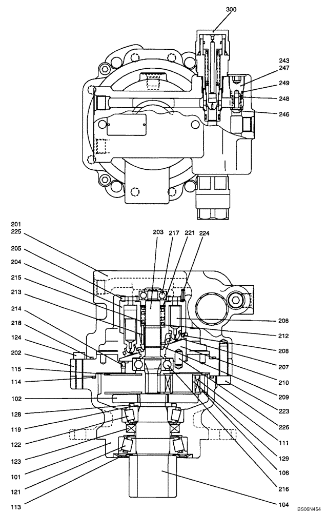 Схема запчастей Case CX17B - (08-018[00]) - MOTOR ASSY, SWING (PU15V00019F1) (35) - HYDRAULIC SYSTEMS