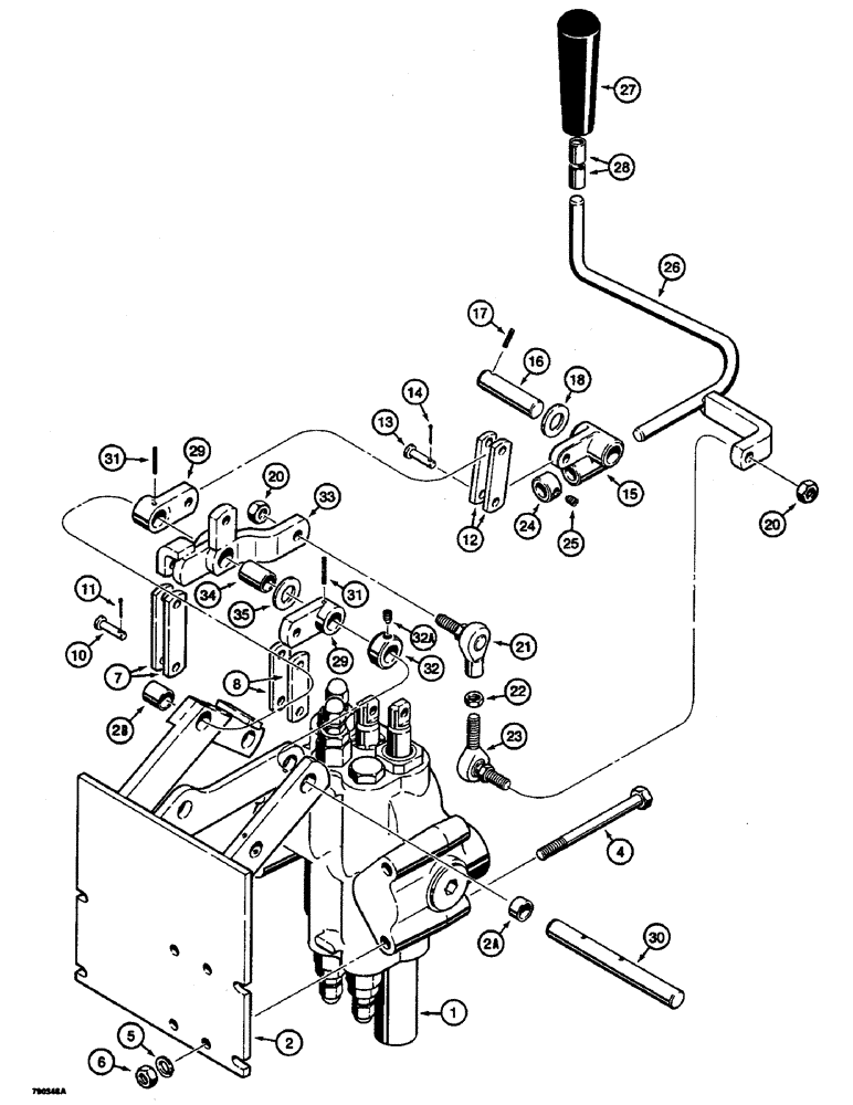 Схема запчастей Case 350B - (192) - EQUIPMENT CONTROL VALVE AND LEVERS, ONE CONTROL LEVER - TWO SPOOL VALVE LOADER MODELS ONLY (07) - HYDRAULIC SYSTEM