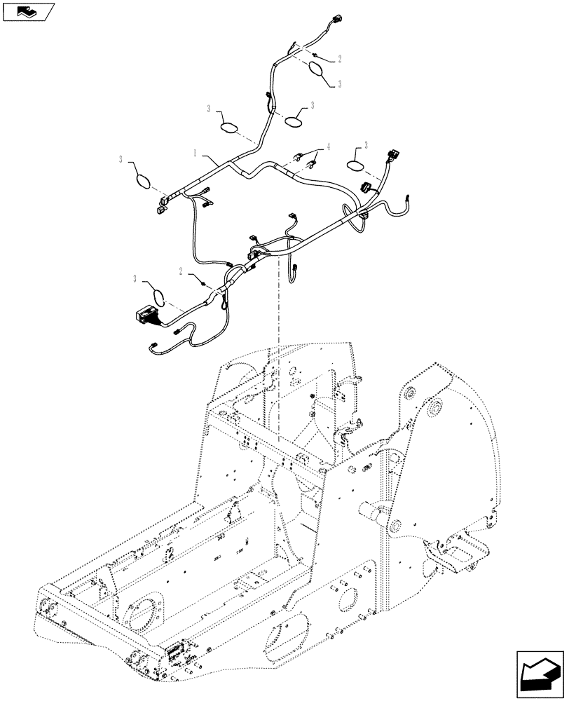 Схема запчастей Case SV250 - (55.101.AC[05]) - CHASSIS OPTION HARNESS, MECHANICAL CONTROLS ONLY (55) - ELECTRICAL SYSTEMS