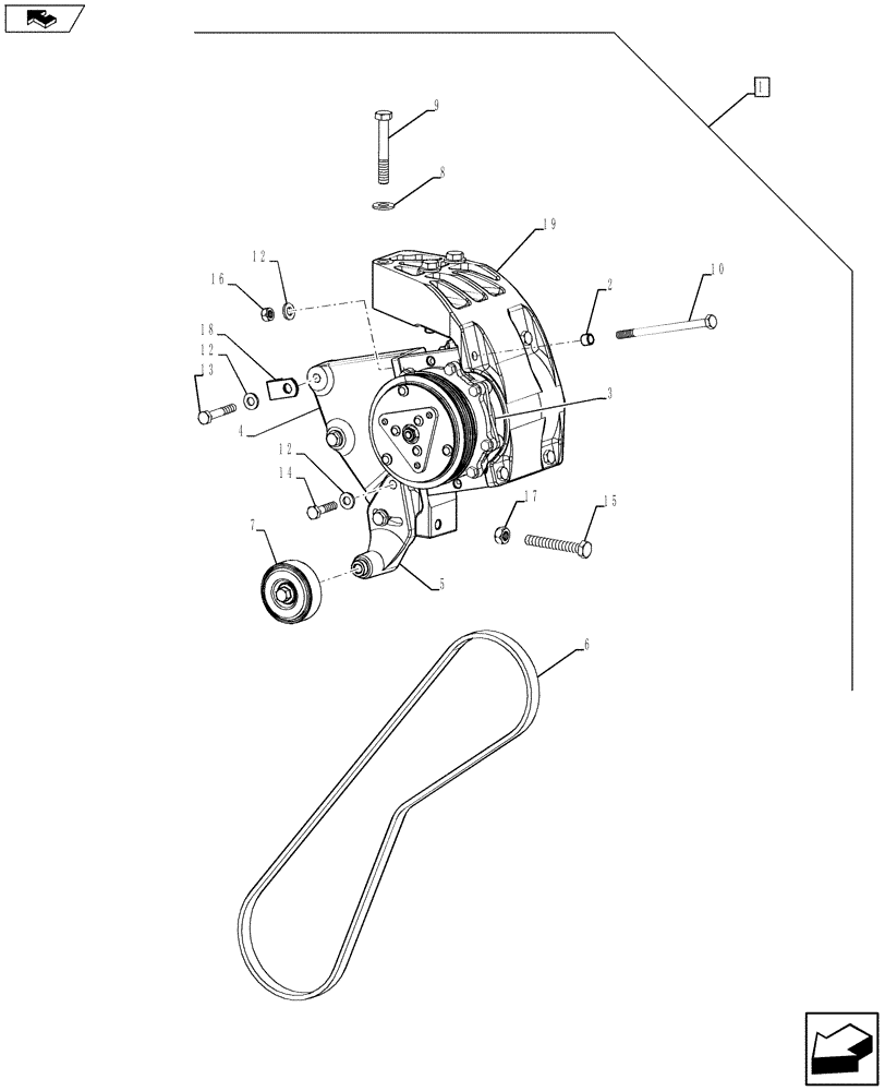 Схема запчастей Case 590SN - (88.050.01[05]) - DIA KIT, A/C HPCR (88) - ACCESSORIES