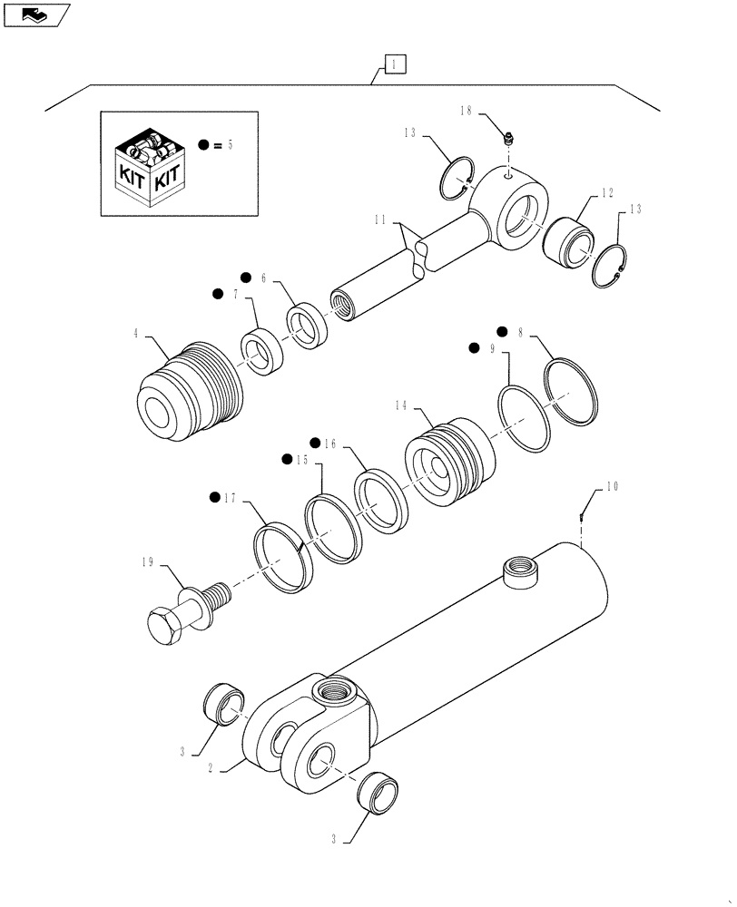 Схема запчастей Case 570NXT - (35.116.AH[01]) - CYLINDER TILT THREE POINT HITCH (35) - HYDRAULIC SYSTEMS