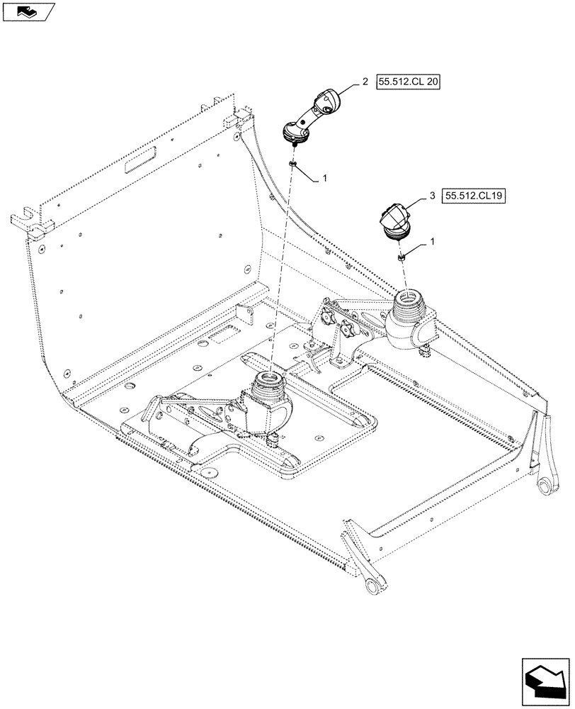 Схема запчастей Case TR270 - (55.512.CL[18]) - LEVEL 350 HANDLE GRIPS, E-H CONTROLS, W/ MULTI-FUNCTION ELECTRICAL CONTROL (55) - ELECTRICAL SYSTEMS