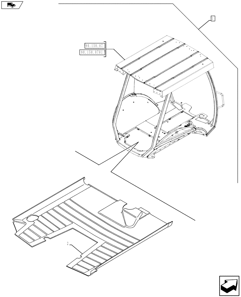 Схема запчастей Case 590SN - (88.090.08[10]) - DIA KIT, CANOPY CONVERSION NARROW -DLX (88) - ACCESSORIES