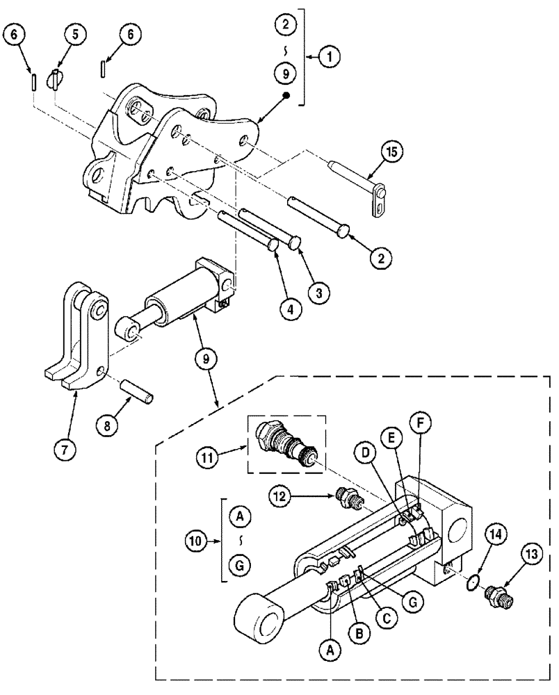 Схема запчастей Case CX135SR - (09-58) - HYDRAULIC QUICK COUPLER - MIX / MATCH (09) - CHASSIS/ATTACHMENTS