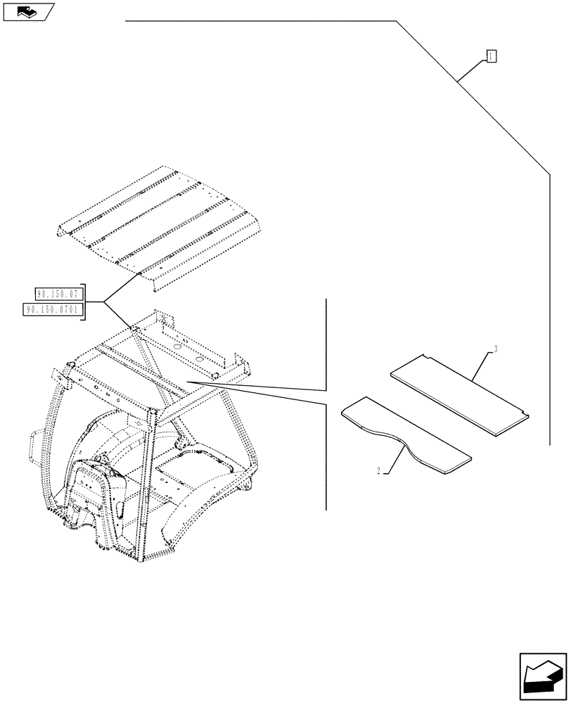 Схема запчастей Case 590SN - (88.090.08[05]) - DIA KIT, CANOPY CONVERSION NARROW -DLX (88) - ACCESSORIES