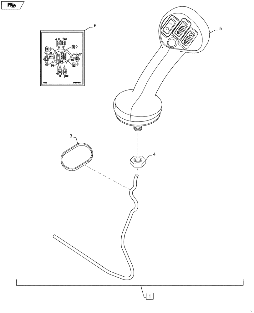 Схема запчастей Case SR175 - (88.055.10) - DIA KIT, HANDLE, LEVEL 350, LH, NO 2ND AUXILIARY, E-H CONTROLS (88) - ACCESSORIES