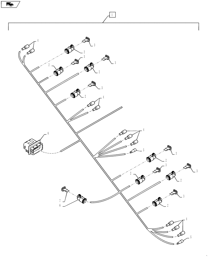 Схема запчастей Case 570NXT - (55.511.AC) - WIRE HARNESS CANOPY LIGHTS (55) - ELECTRICAL SYSTEMS