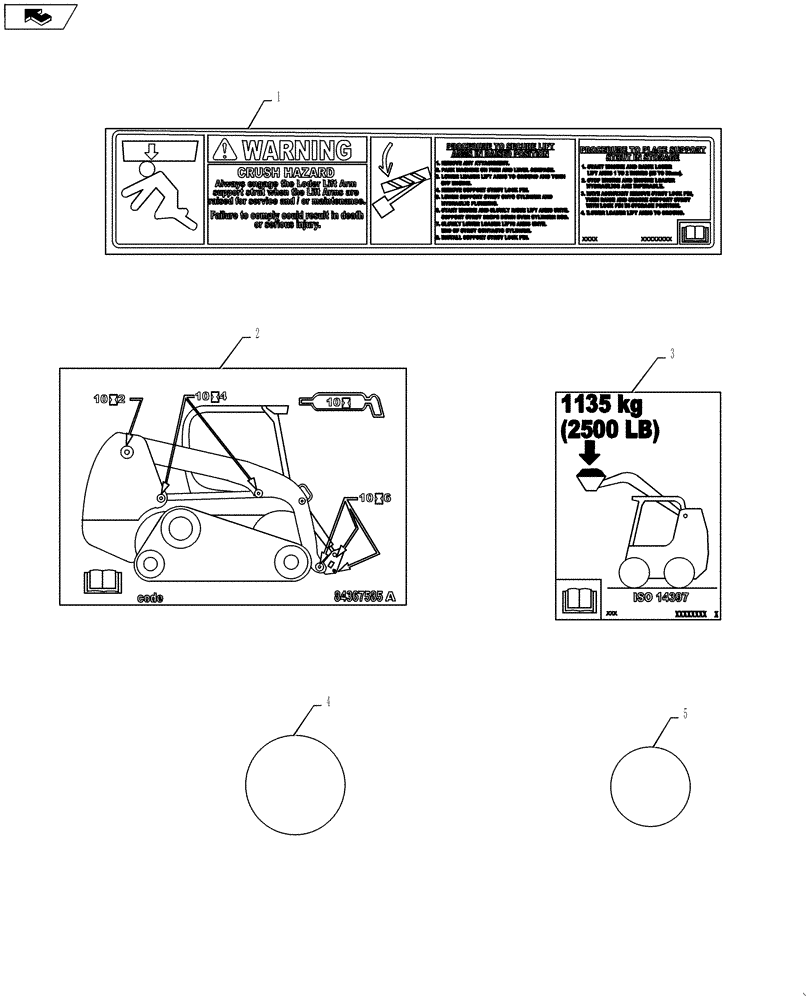 Схема запчастей Case SR250 - (90.180.01[04]) - DECALS (SR250) (90) - PLATFORM, CAB, BODYWORK AND DECALS