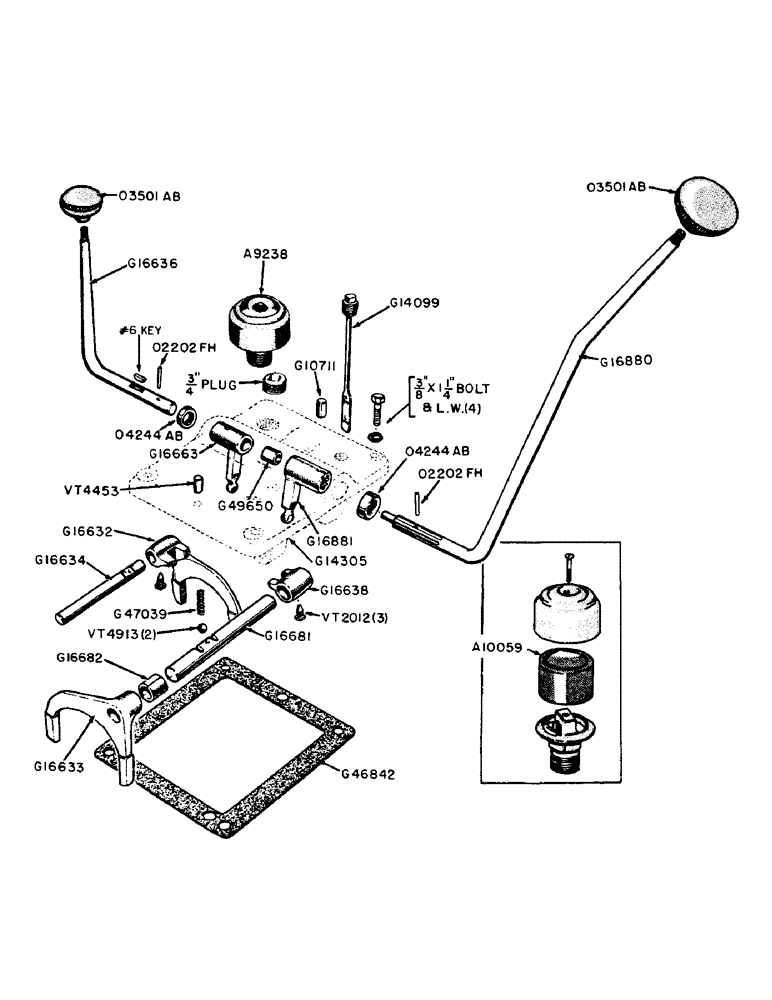 Схема запчастей Case 320 - (062) - SHUTTLE TRANSMISSION CONTROL COVER (06) - POWER TRAIN