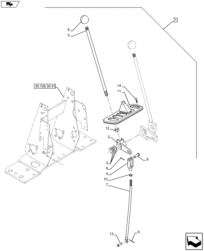 Схема запчастей Case 580SN - (88.084.13[11]) - DIA KIT, DIPPER STANDARD TO EXT HOE WITH FOOT SWING (88) - ACCESSORIES