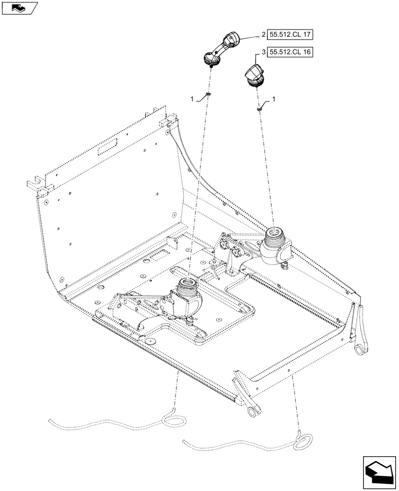 Схема запчастей Case TR270 - (55.512.CL[15]) - LEVEL 250 HANDLE GRIPS, E-H CONTROLS, W/O MULTI-FUNCTION ELECTRICAL CONTROL (55) - ELECTRICAL SYSTEMS