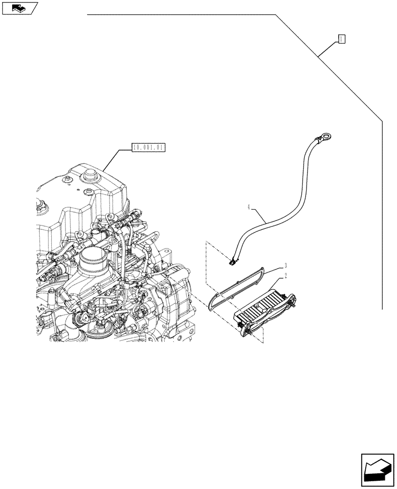 Схема запчастей Case 590SN - (88.055.01[04]) - DIA KIT, GRID HEATER INSTALLATION (88) - ACCESSORIES