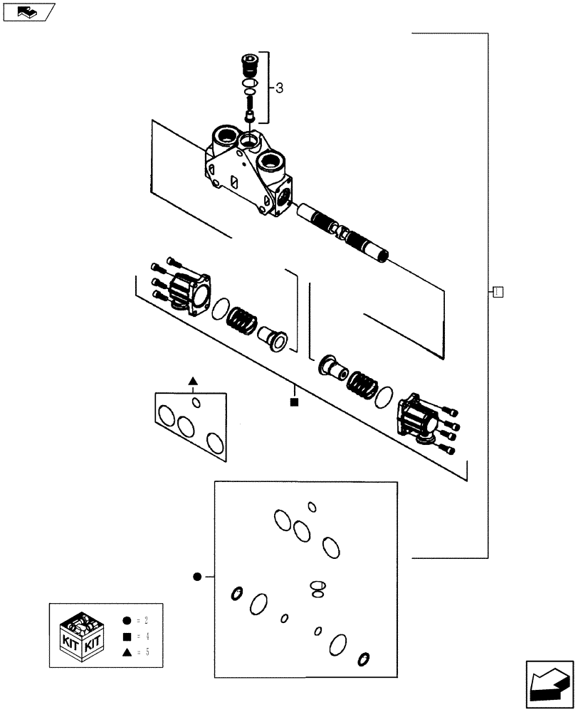 Схема запчастей Case 590SN - (35.726.56[05]) - VALVE - BACKHOE, STABILIZER (WITH PILOT CONTROLS) (35) - HYDRAULIC SYSTEMS