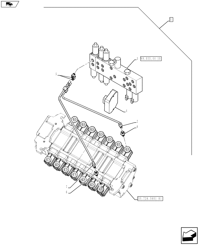 Схема запчастей Case 590SN - (88.035.44[09]) - DIA KIT, NO AUX TO COMBO, STANDARD, PILOT CONTROLS (88) - ACCESSORIES