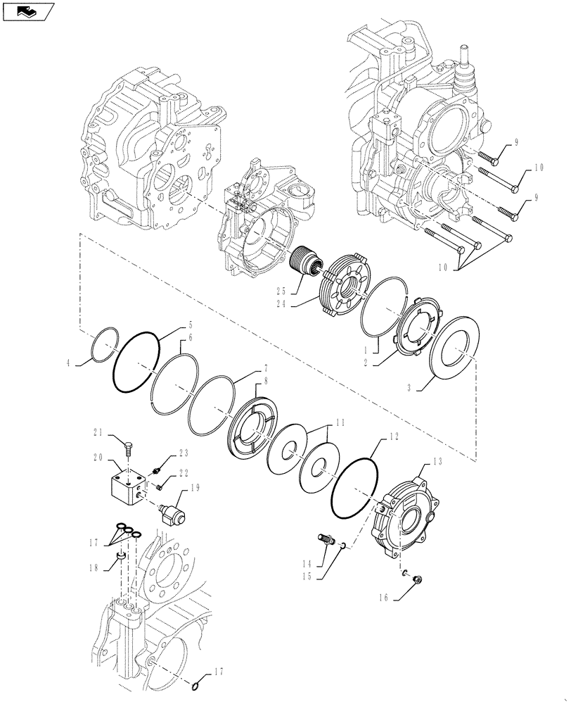 Схема запчастей Case 570NXT - (33.110.AB) - TRANSMISSION, PARKING BRAKE (33) - BRAKES & CONTROLS