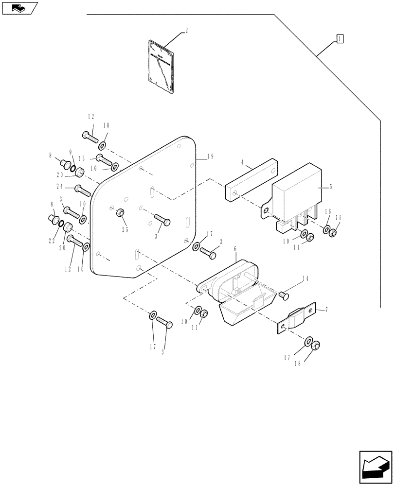 Схема запчастей Case 590SN - (88.055.01[01]) - DIA KIT, GRID HEATER INSTALLATION (88) - ACCESSORIES