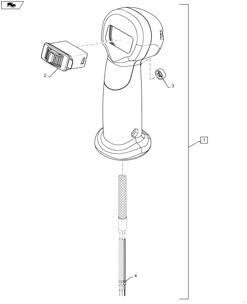 Схема запчастей Case TR270 - (55.512.CL[10]) - LEVEL 200 HANDLE GRIP, RH (55) - ELECTRICAL SYSTEMS