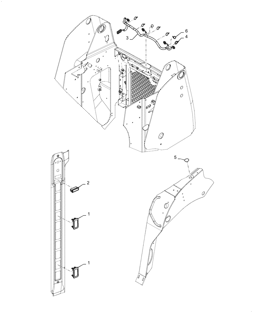 Схема запчастей Case SR210 - (55.511.AS) - HARNESS, NO TURN SIGNAL LIGHT (55) - ELECTRICAL SYSTEMS