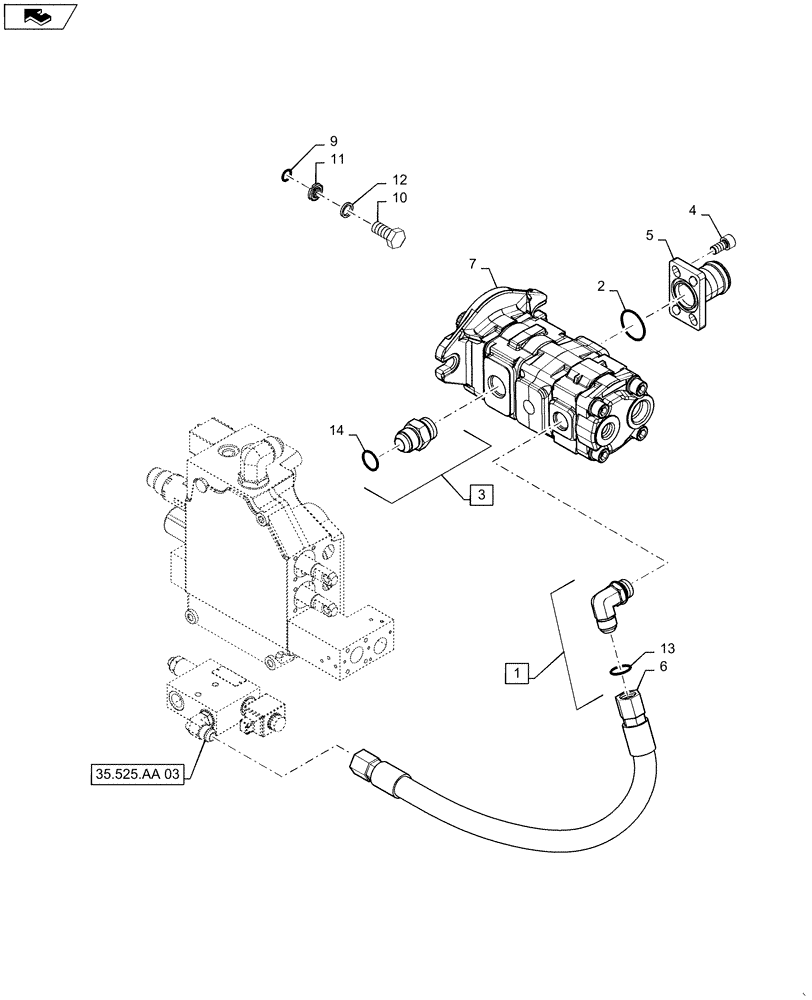 Схема запчастей Case SV250 - (35.220.AA[02]) - HIGH FLOW GEAR PUMP (35) - HYDRAULIC SYSTEMS