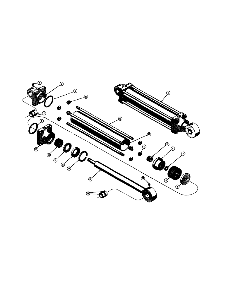 Схема запчастей Case 520 - (124) - D23808 LOADER HYDRAULIC BUCKET CYLINDERS (05) - UPPERSTRUCTURE CHASSIS