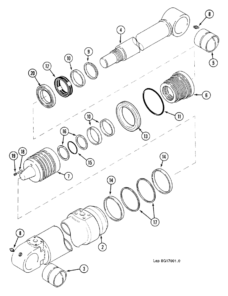 Схема запчастей Case 688C - (8G-088) - ARM CYLINDER, (11082-) (07) - HYDRAULIC SYSTEM